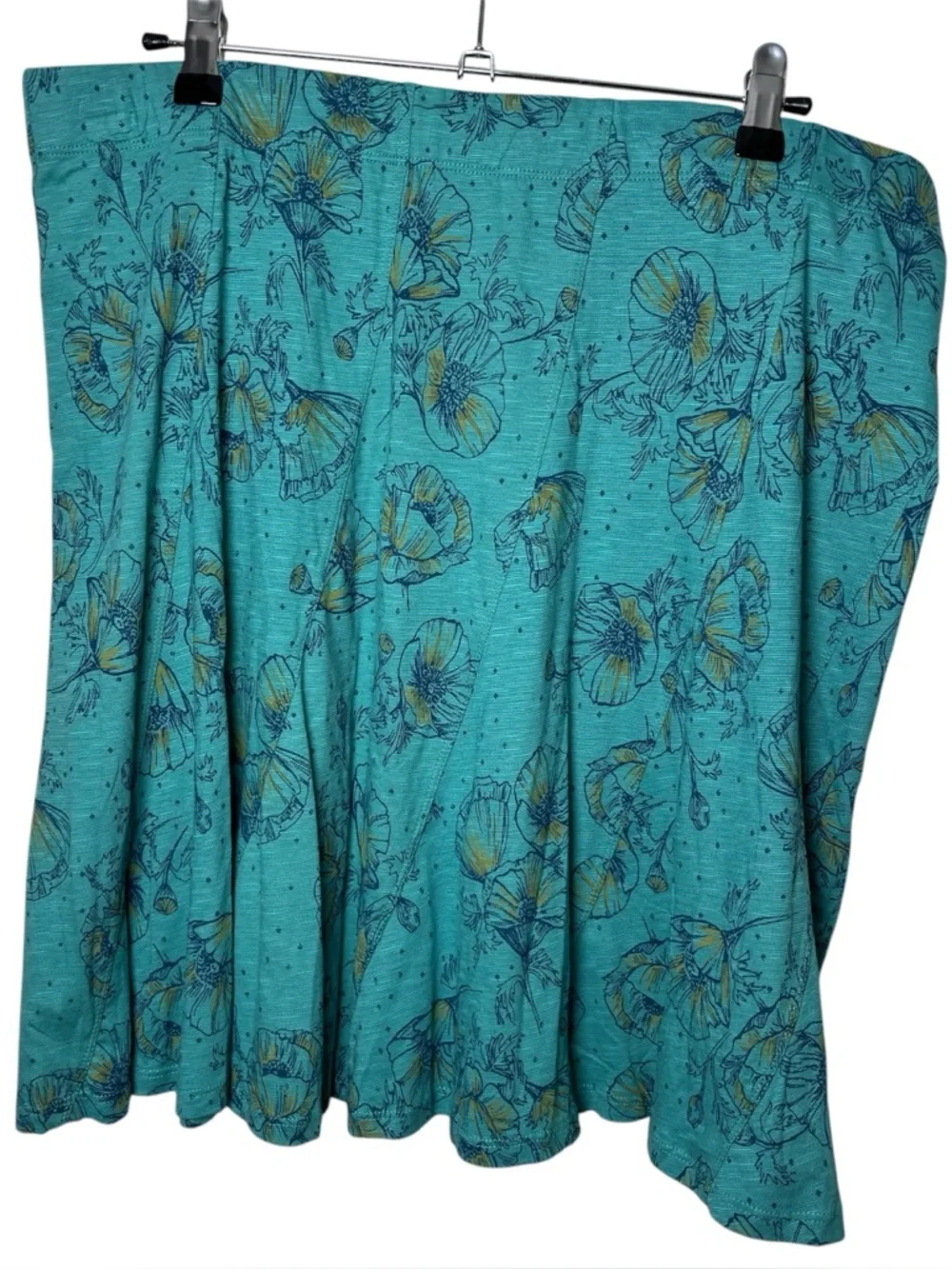 Horny Toad & Co Chachacha Skirt Womens XL Turquoise Floral Organic Cotton Beach - Picture 2 of 6